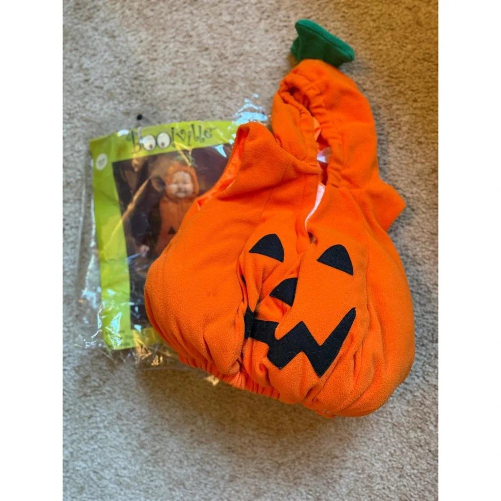 Booville Baby Pumpkin Halloween Costume JackOLantern Fleece Hooded 0-9 months